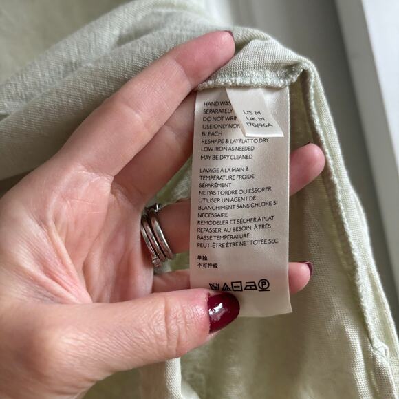 We The Free Ponderosa Tee Sz M Linen Blend Lounge Green - Picture 6 of 10